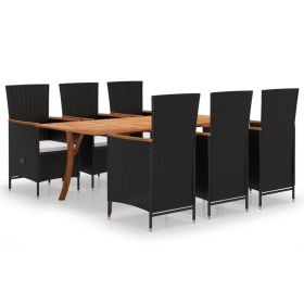 7 Piece Patio Dining Set Black 7 Piece Patio Dining Set Black