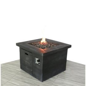 Fiber Reinforced Concrete Propane/Natural Gas Fire Pit Table (Dark Wood) Fiber Reinforced Concrete Propane/Natural Gas Fire Pit Table (Dark Wood)